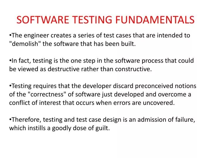 PPT SOFTWARE TESTING FUNDAMENTALS PowerPoint Presentation, free