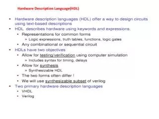PPT - Verilog Hardware Description Language PowerPoint Presentation