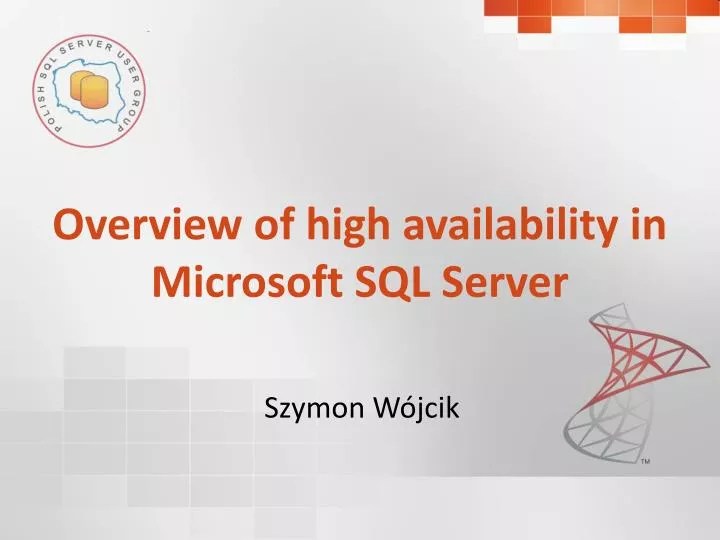 PPT Overview of high availability in Microsoft SQL Server PowerPoint Presentation ID2948064