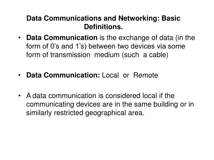 PPT Data Communications and Networking Basic Definitions. PowerPoint