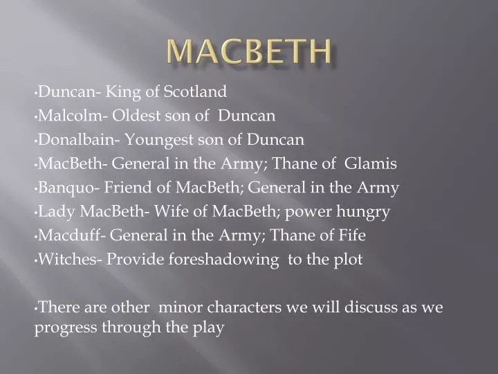 PPT MacBeth PowerPoint Presentation, free download ID3142977