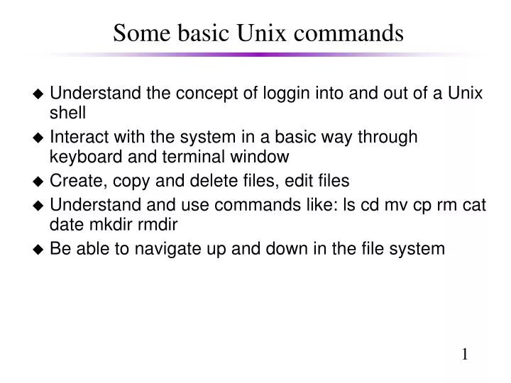 PPT Some basic Unix commands PowerPoint Presentation, free download