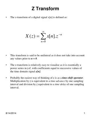 PPT - 10 Digital Control Systems Sampling, Z-transform, transfer