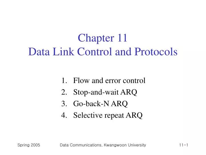 PPT Chapter 11 Data Link Control and Protocols PowerPoint