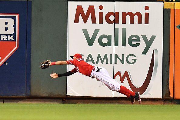 WATCH Reds' Billy Hamilton runs an absurd length to make a diving catch