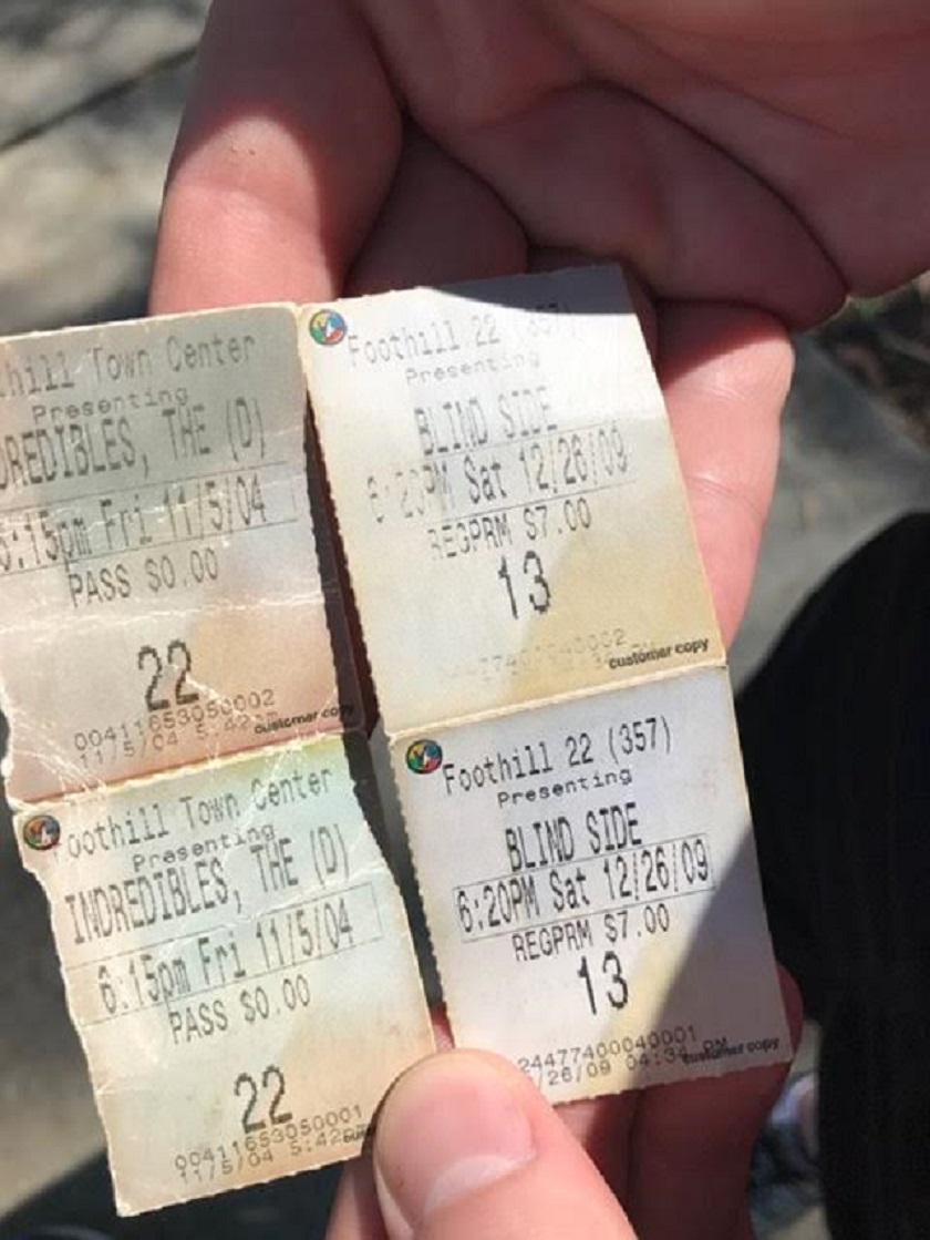 A few theories on these old movie ticket stubs I found in an Orange