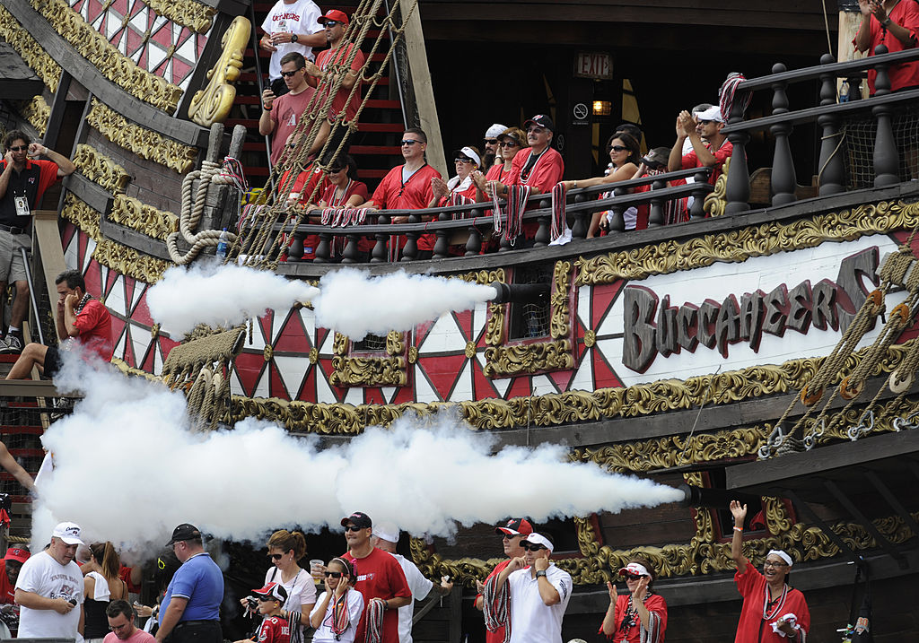 The Bucs' stadium cannons were damaged by Hurricane Irma, but will be