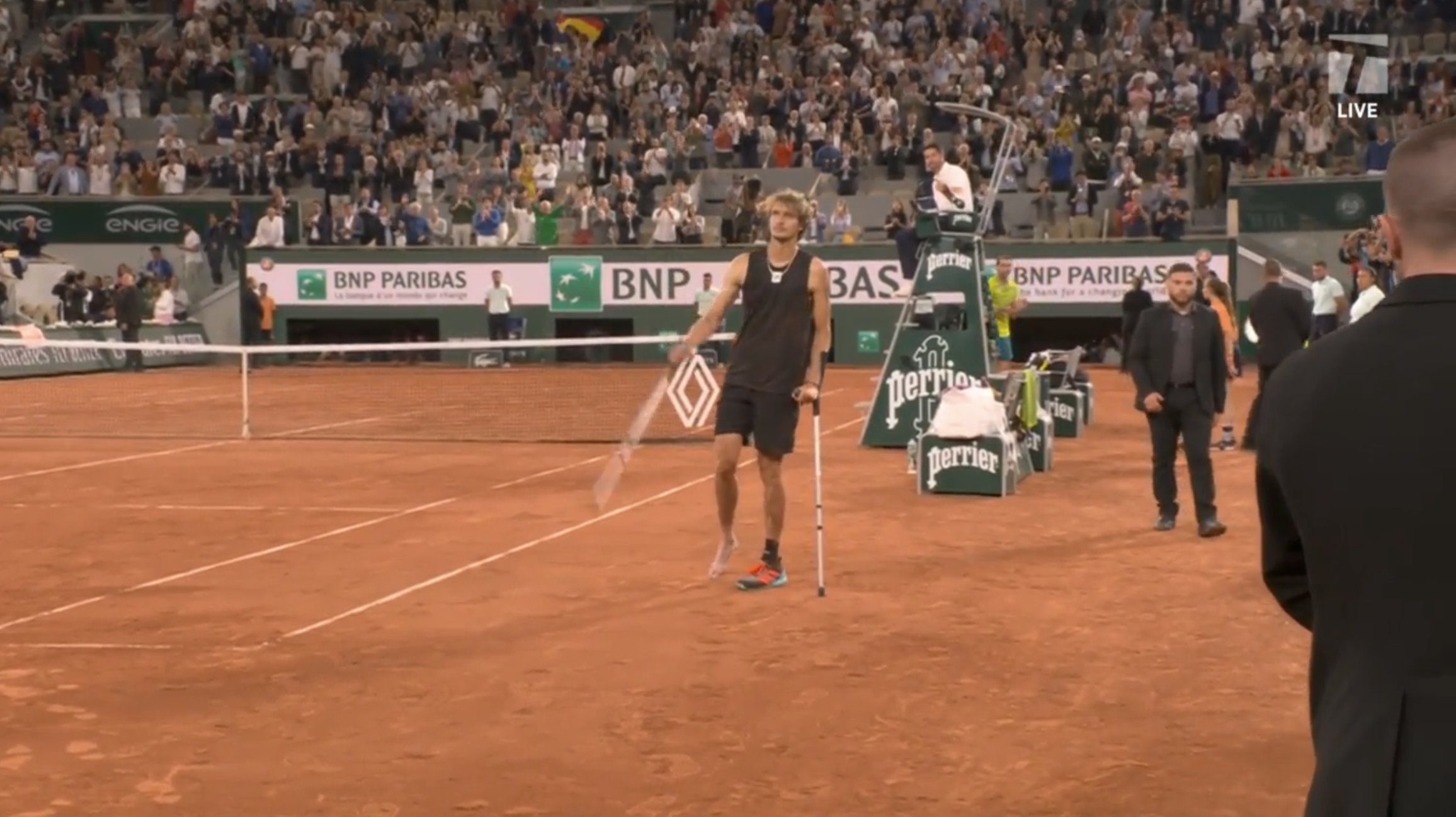 Tennis world reacts to Alexander Zverev's shocking injury in French