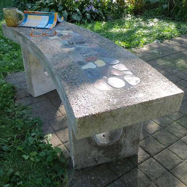 Stone Inlay Concrete Bench The Family Handyman