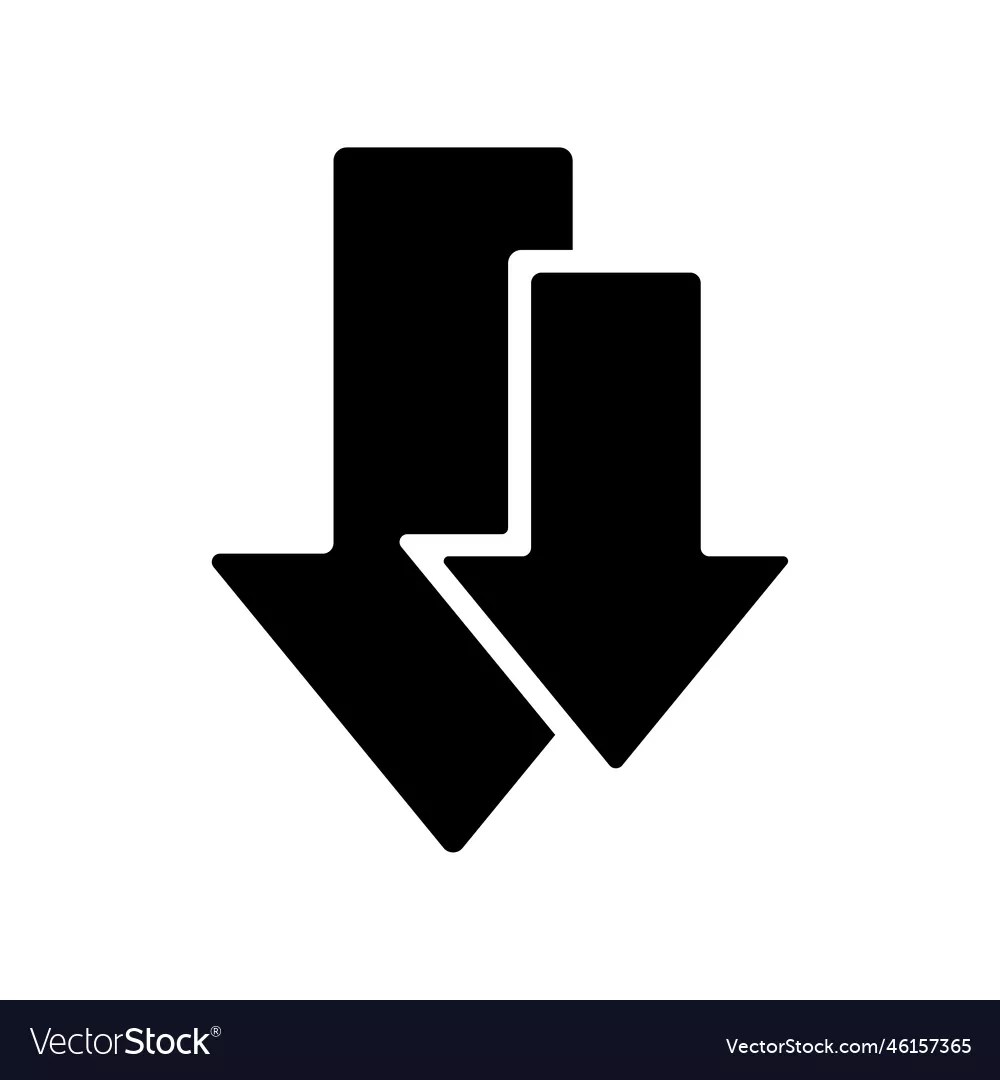 Double down arrows symbol or decrease direction Vector Image