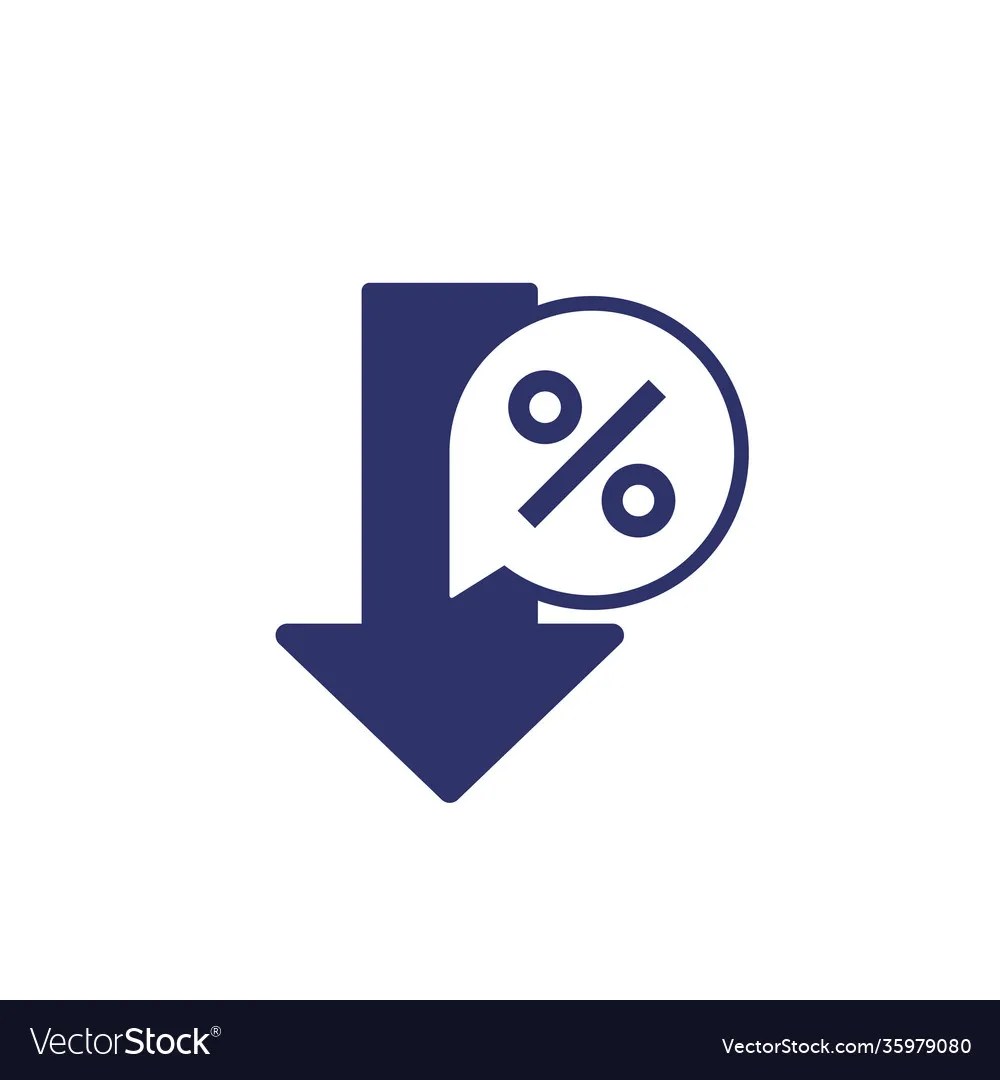 Profit decrease icon on white Royalty Free Vector Image