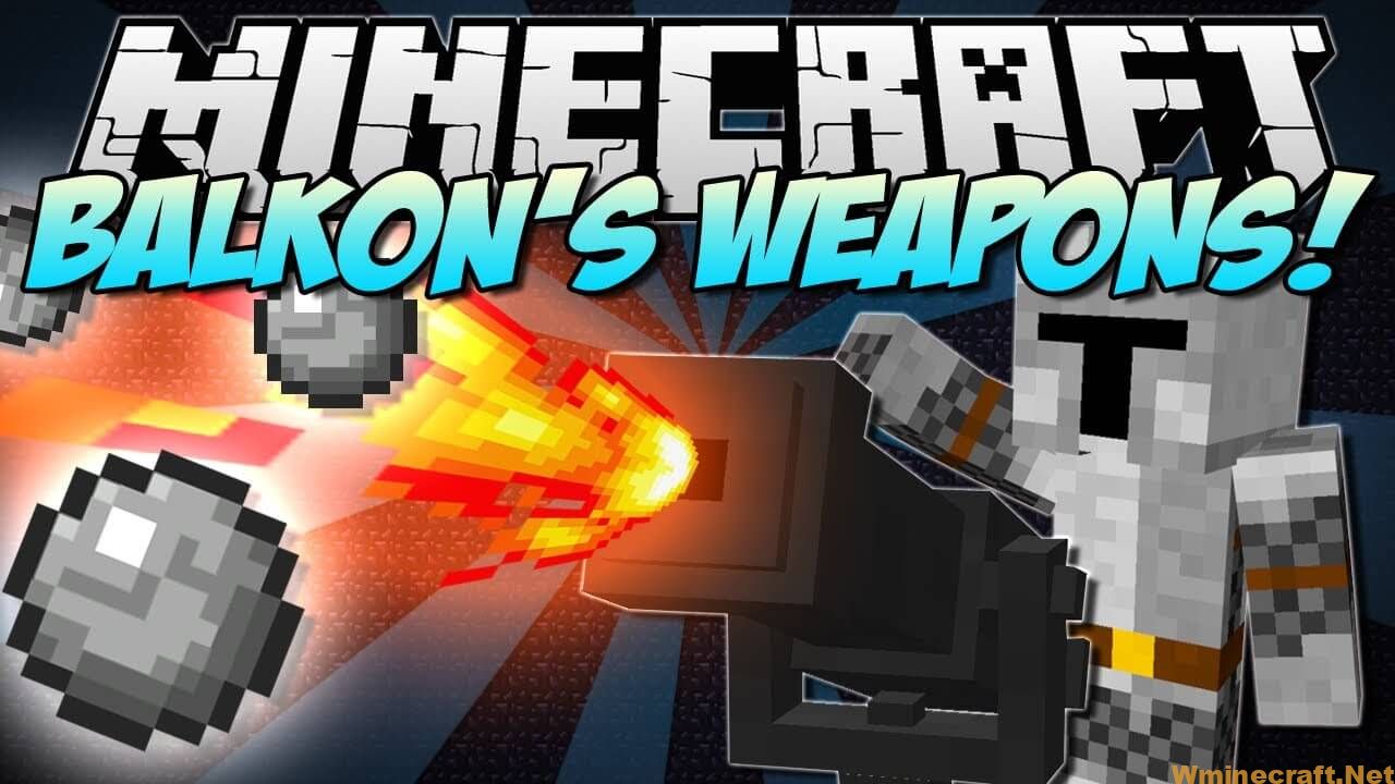 Balkon’s Weapon Mod 1.7.10 for Minecraft (More weapons )