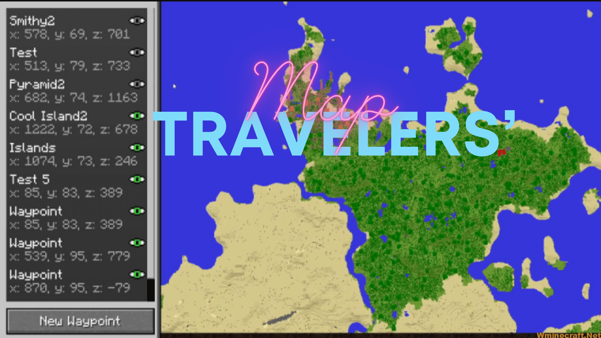 Minecraft 1.16 Map Viewer Travelers' Map Mod 1.16 5/1.16 2: Quickly Locate Your Surrounding Environment - Wminecraft.net