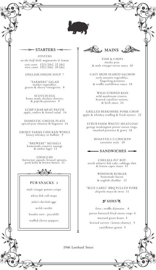 Pub & Kitchen’s Fall Menus Philadelphia Magazine