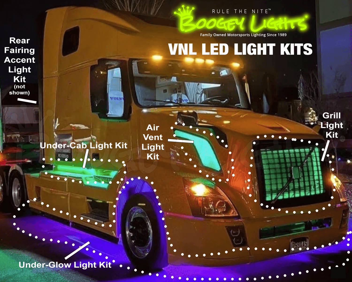Buy Volvo VNL LED Accent Light Kit Boogey Lights