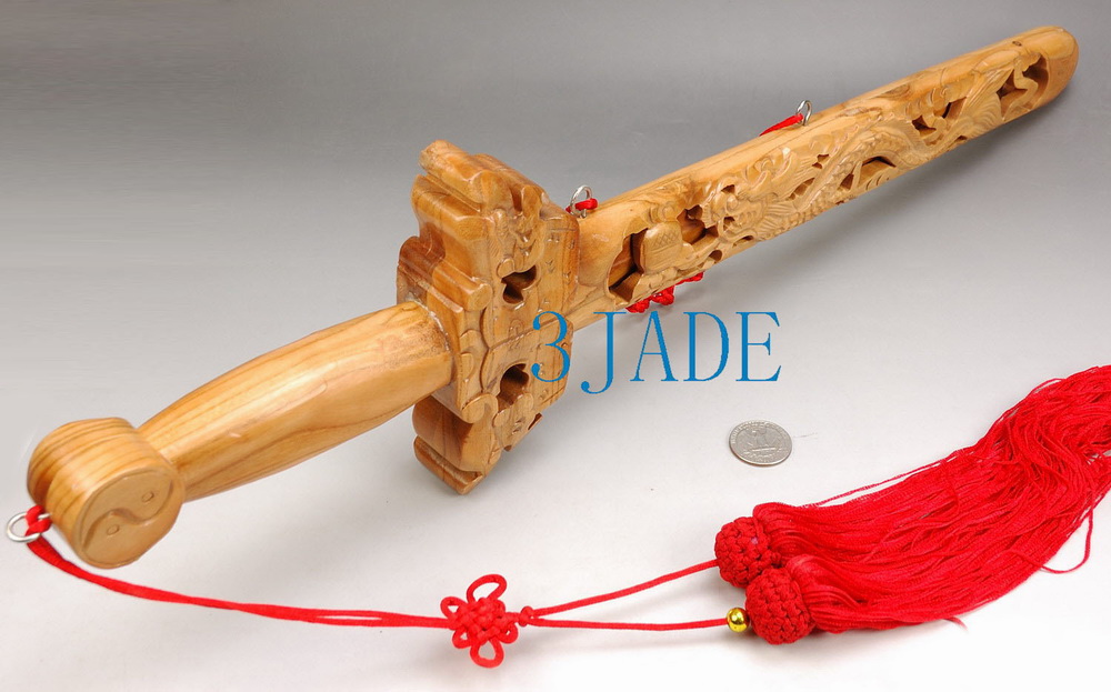 23" Peach Wood Demon Exorcism Chinese Sword Taoist Buddhist Tool