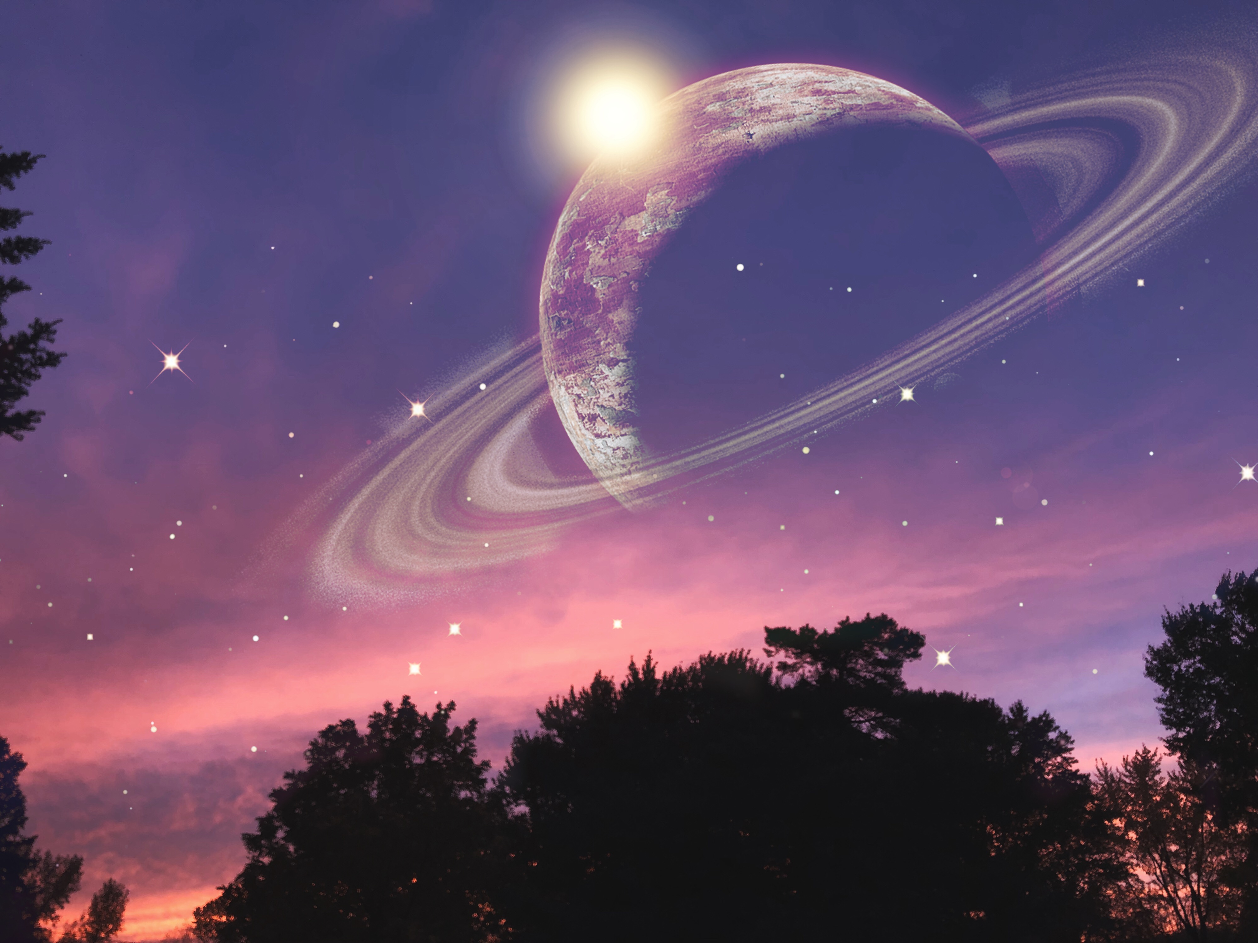 freetoedit stars sunset pink clouds pinkclouds...