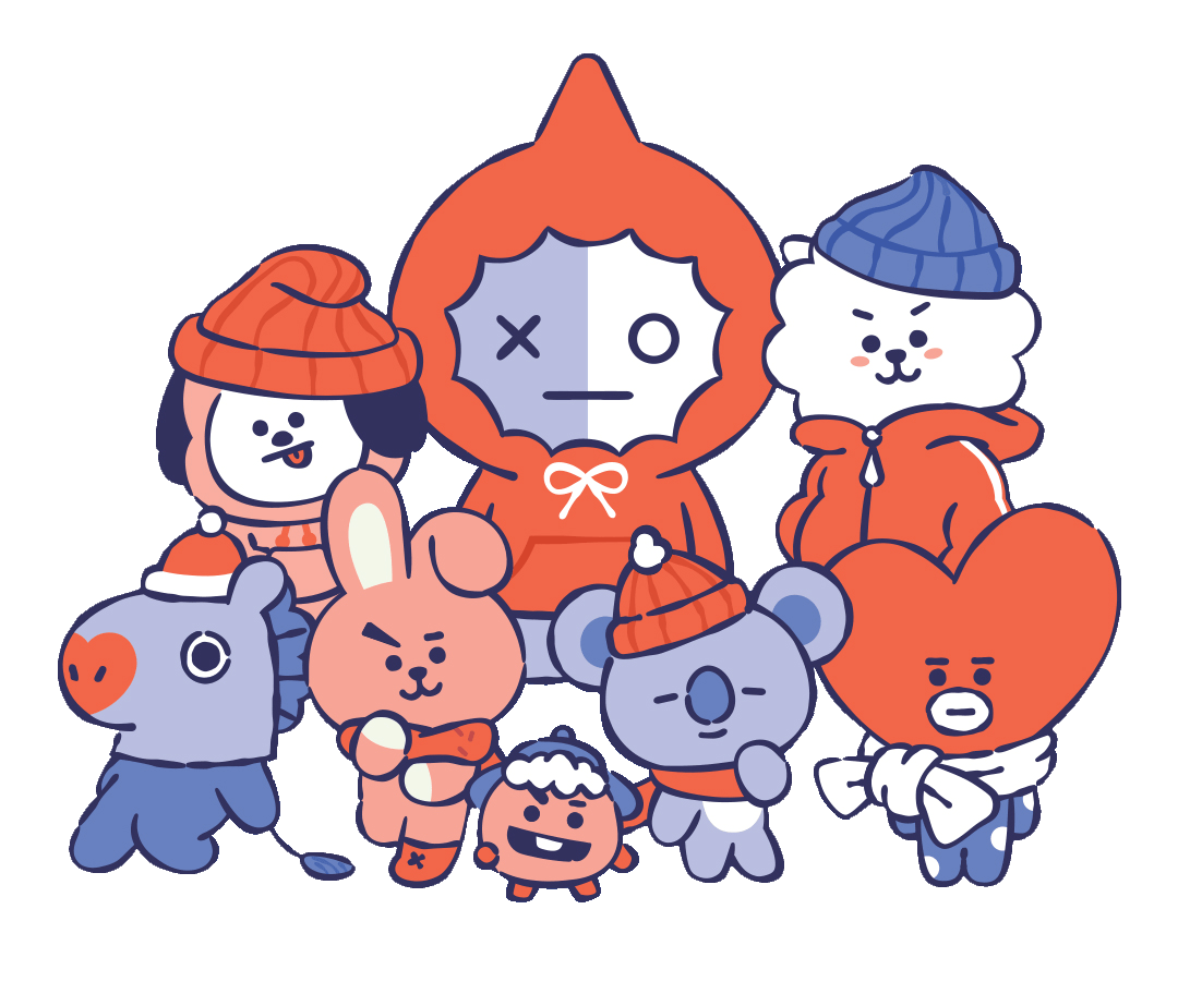 winter christmas bt21 bts tata koya cooky mang van shoo...