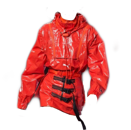 red plastic dress shiny jacket sticker by barbieghost