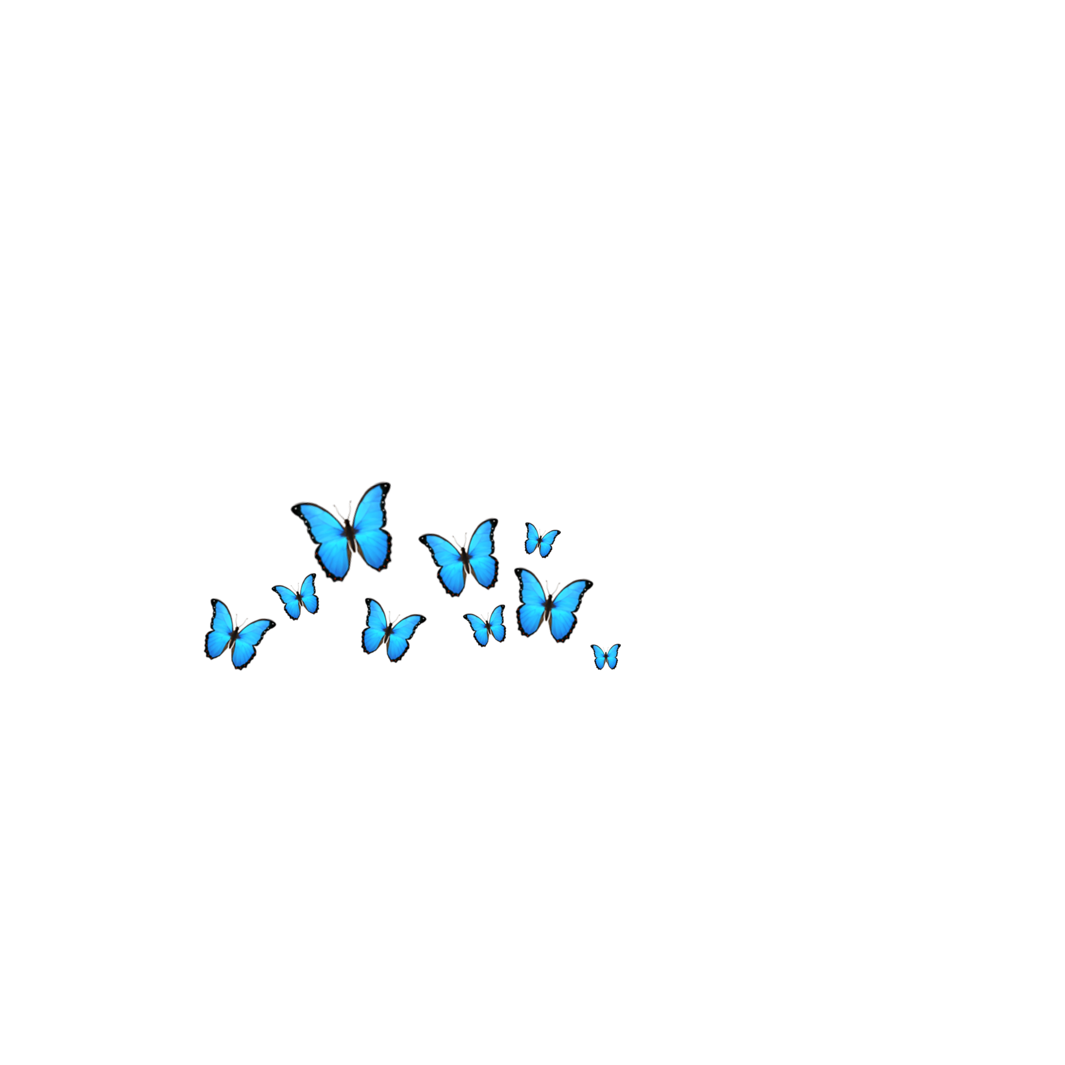Iphone Transparent Background Blue Butterfly Emoji