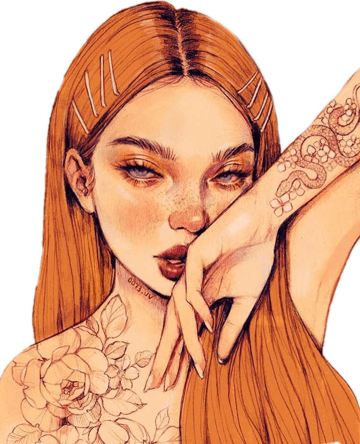 orange girl orangegirl art девушка sticker by graph_r