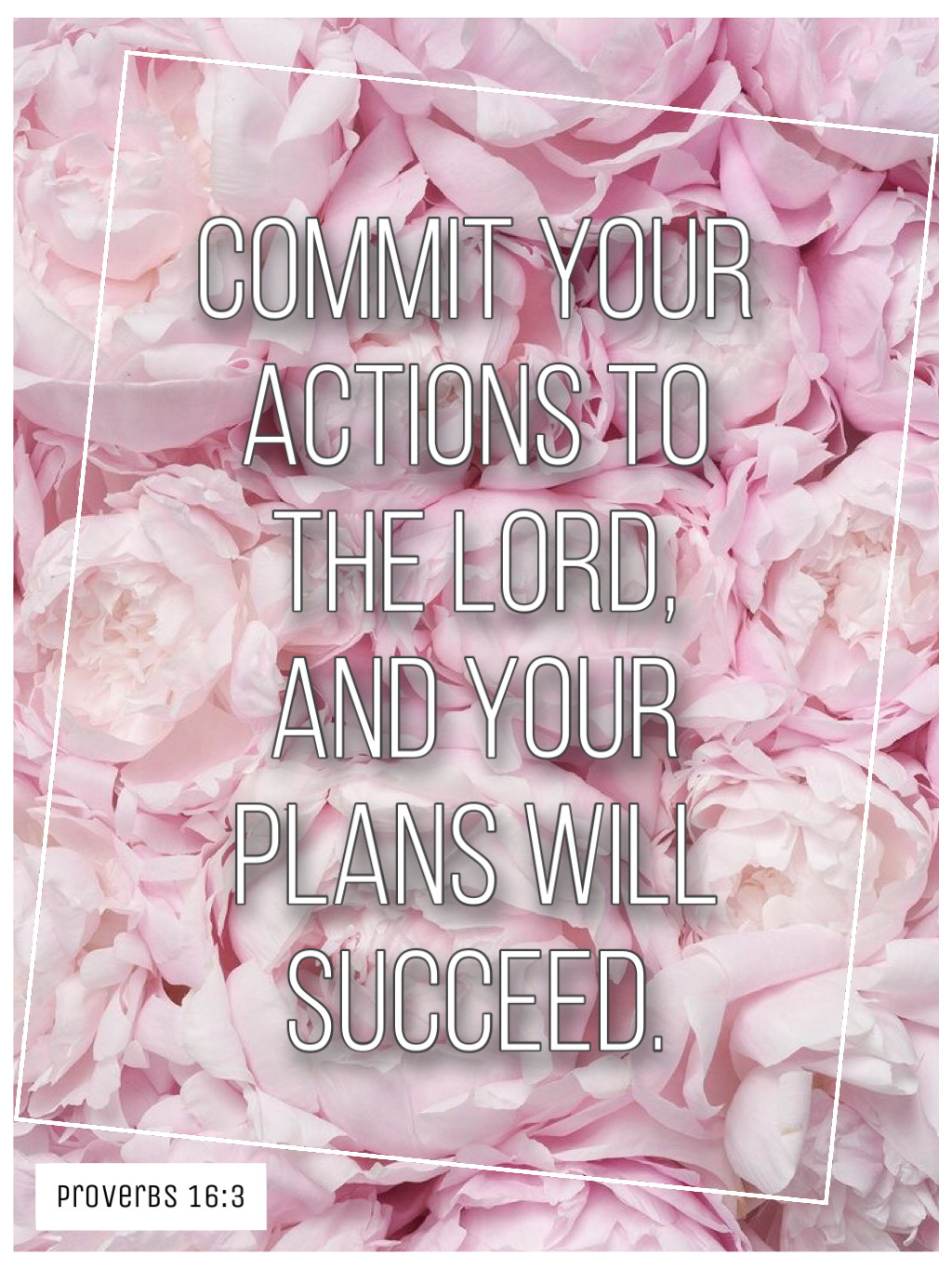 plans success Commit your actions to the Lord, and your plans will