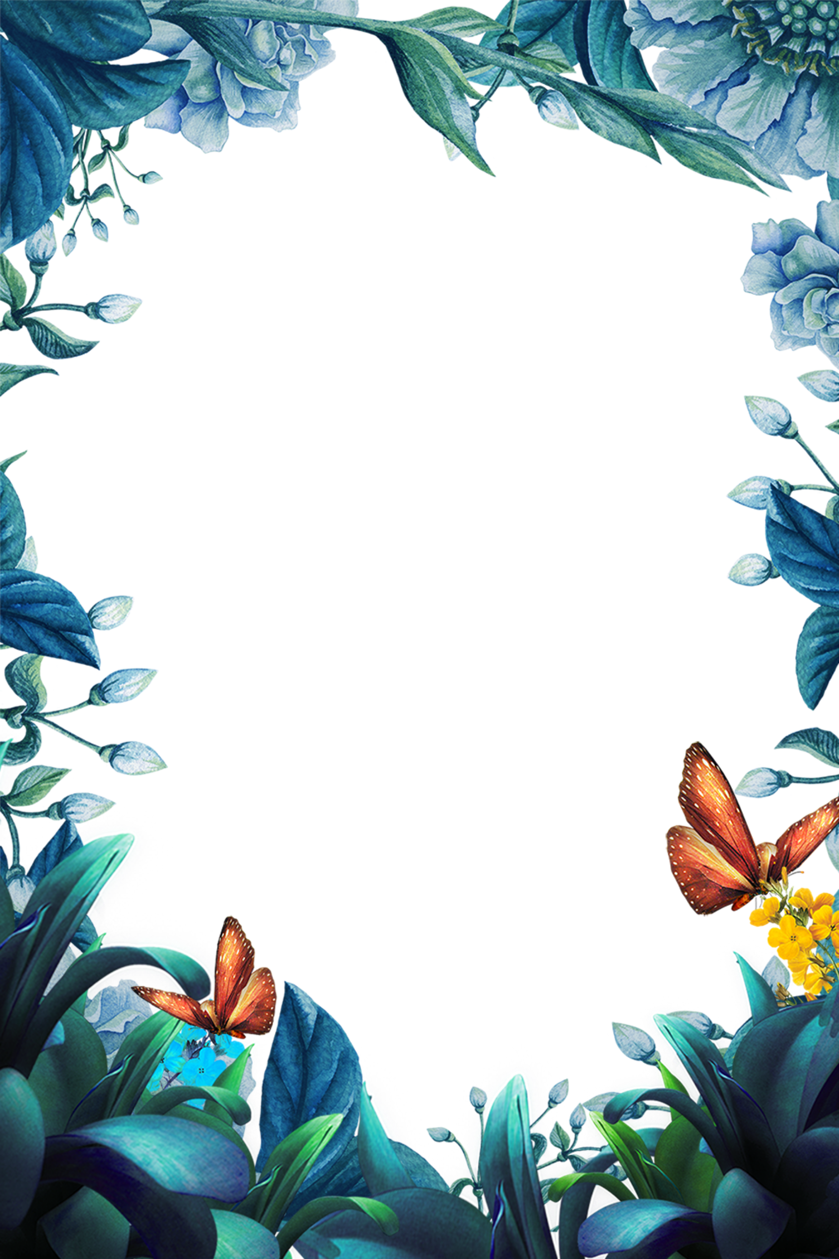 ftestickers frame borders flowers butterflies...