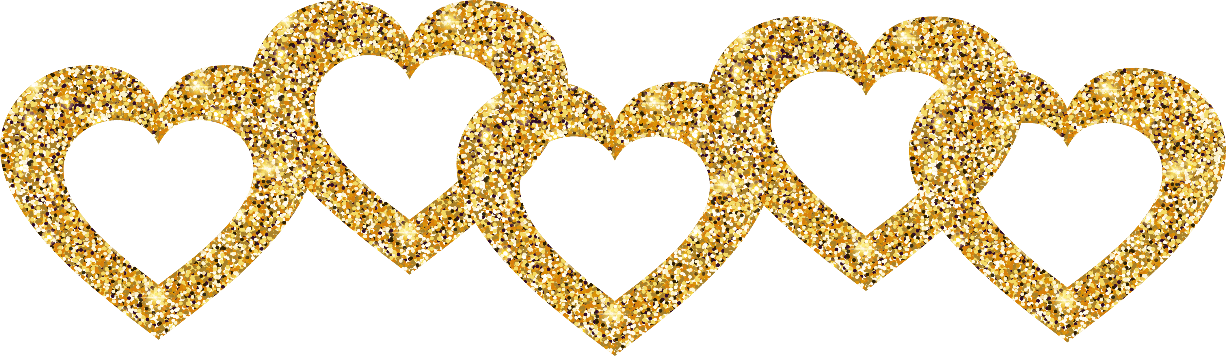 Gold Glitter Heart Png