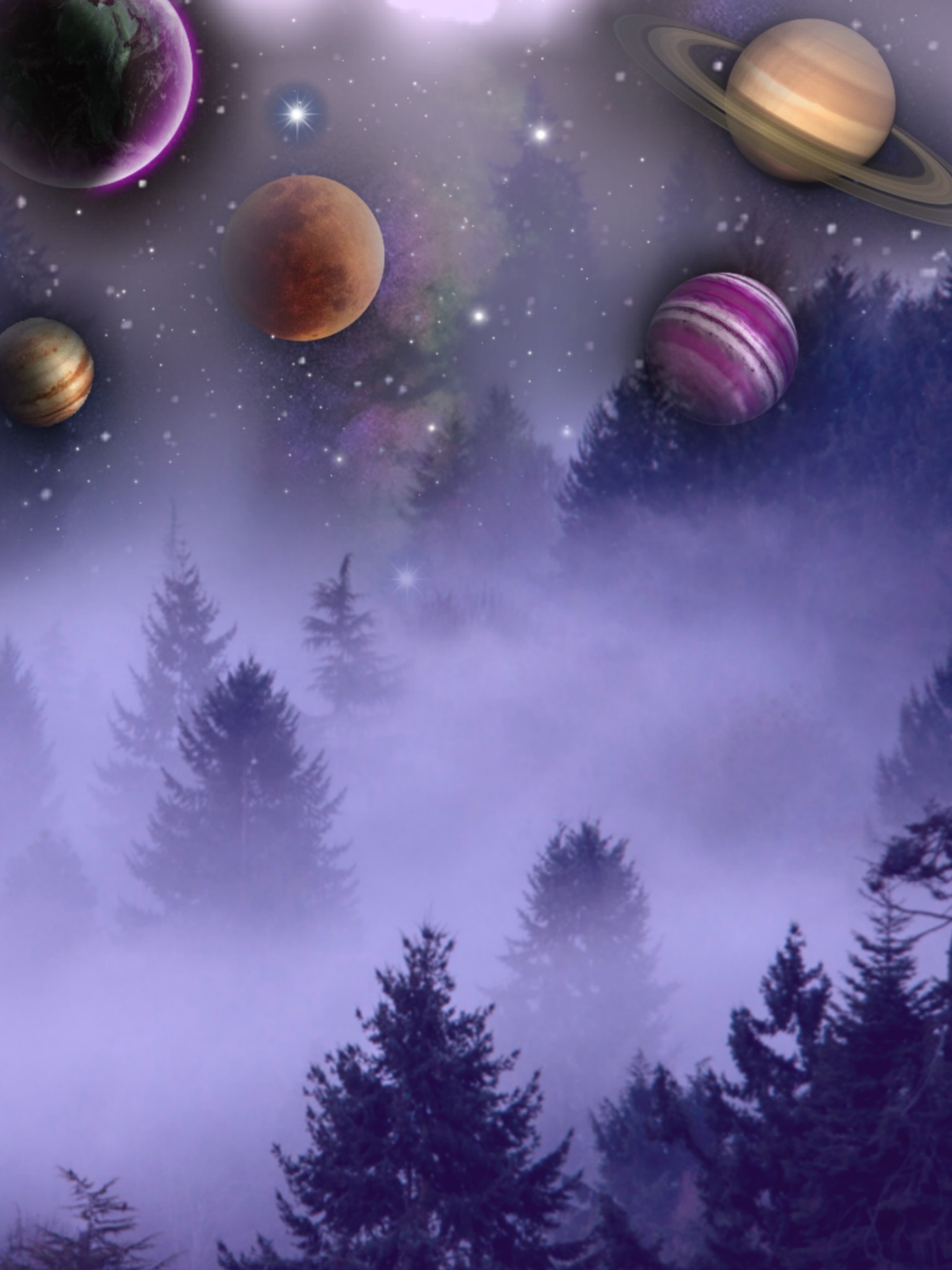 freetoedit trees galaxy colors...