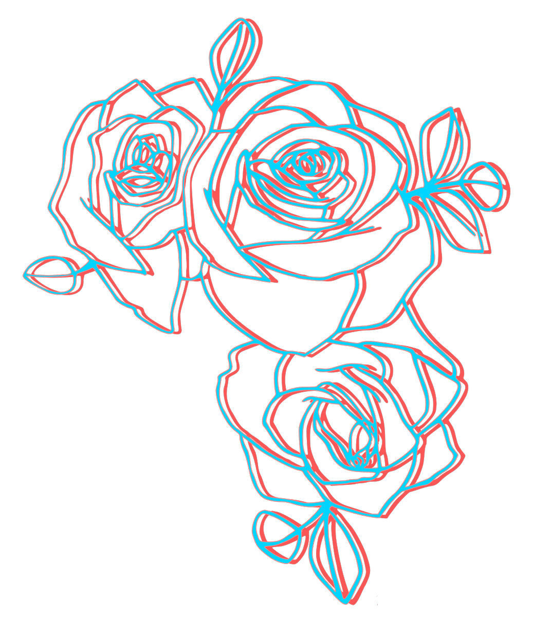 aesthetic vaporwave glitch roses doodle...