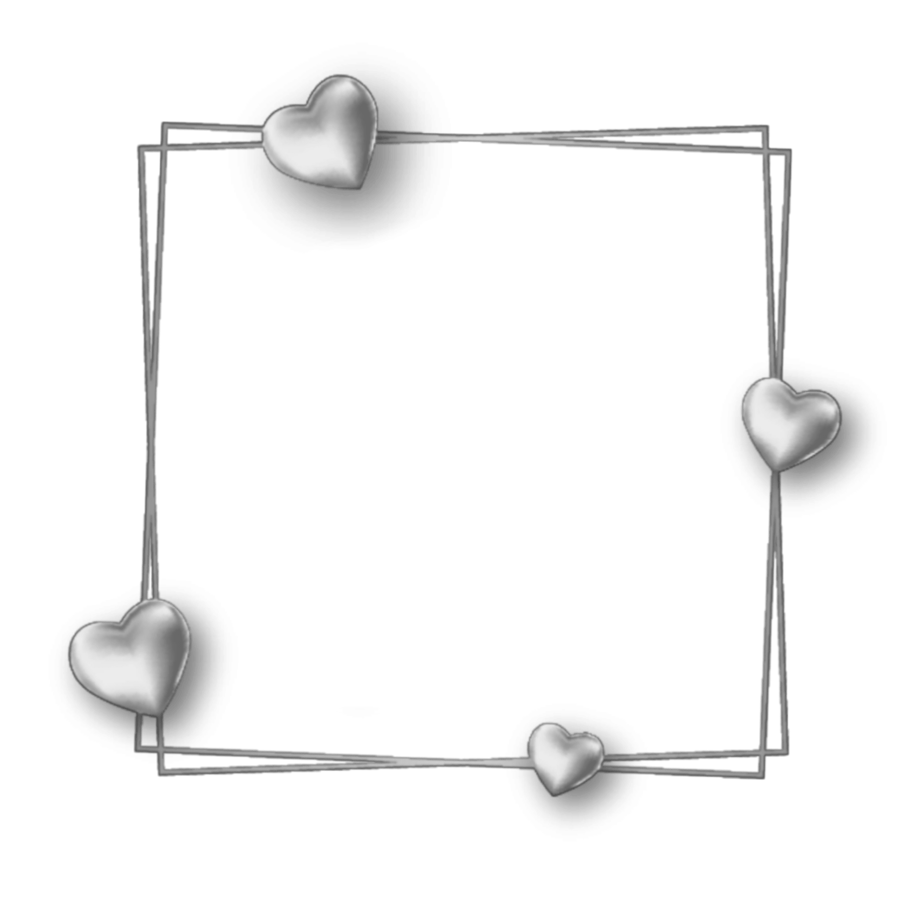silver hearts border frame square sticker by tracymarma