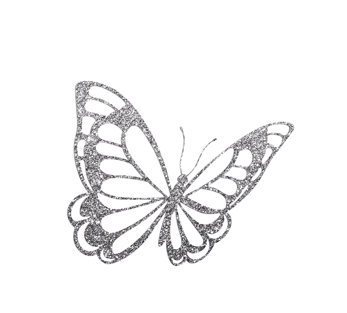 Transparent Butterfly Clipart Silver Glitter Butterfly Clip Art, HD Png
