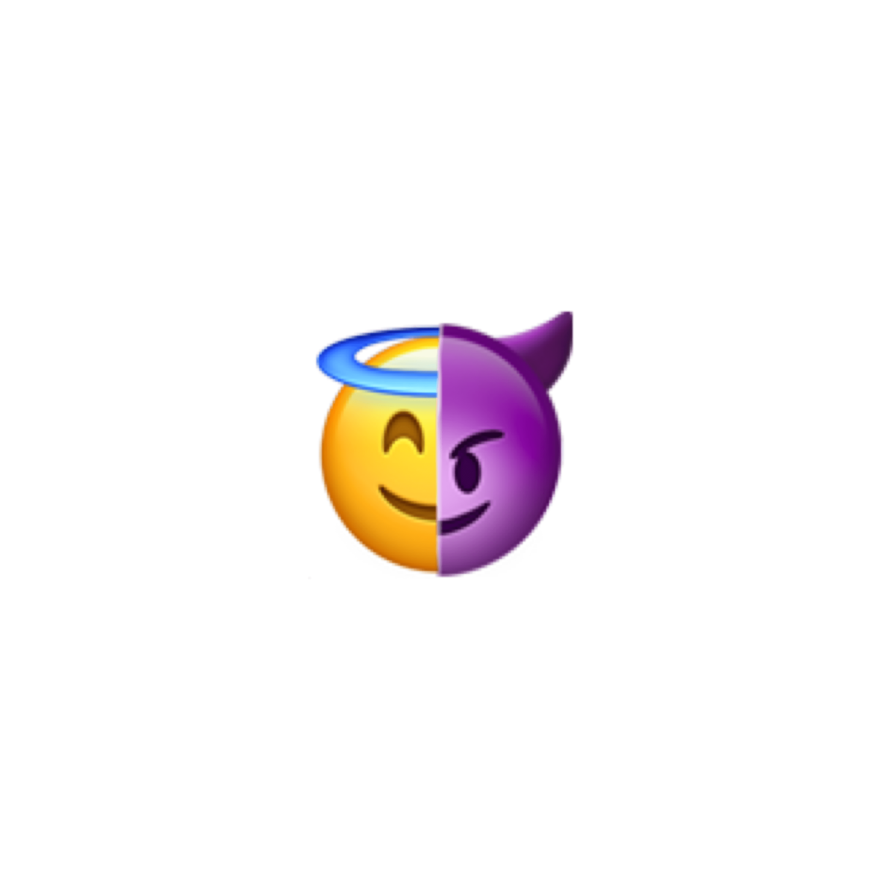 Devil Demon Emoji Sticker Half Angel Half Devil Emoji Demon Emoji The