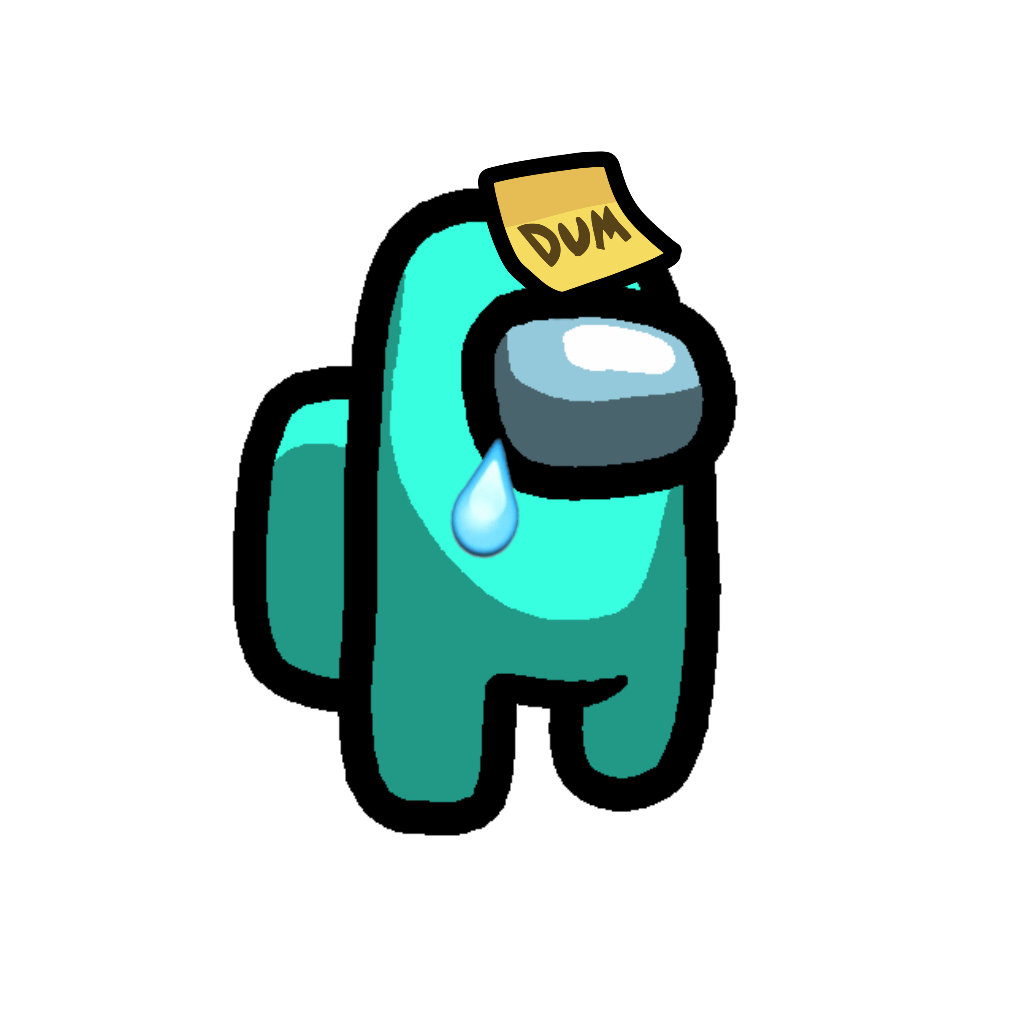 amongus sad dumb among us cyan sticker by dmmygirl