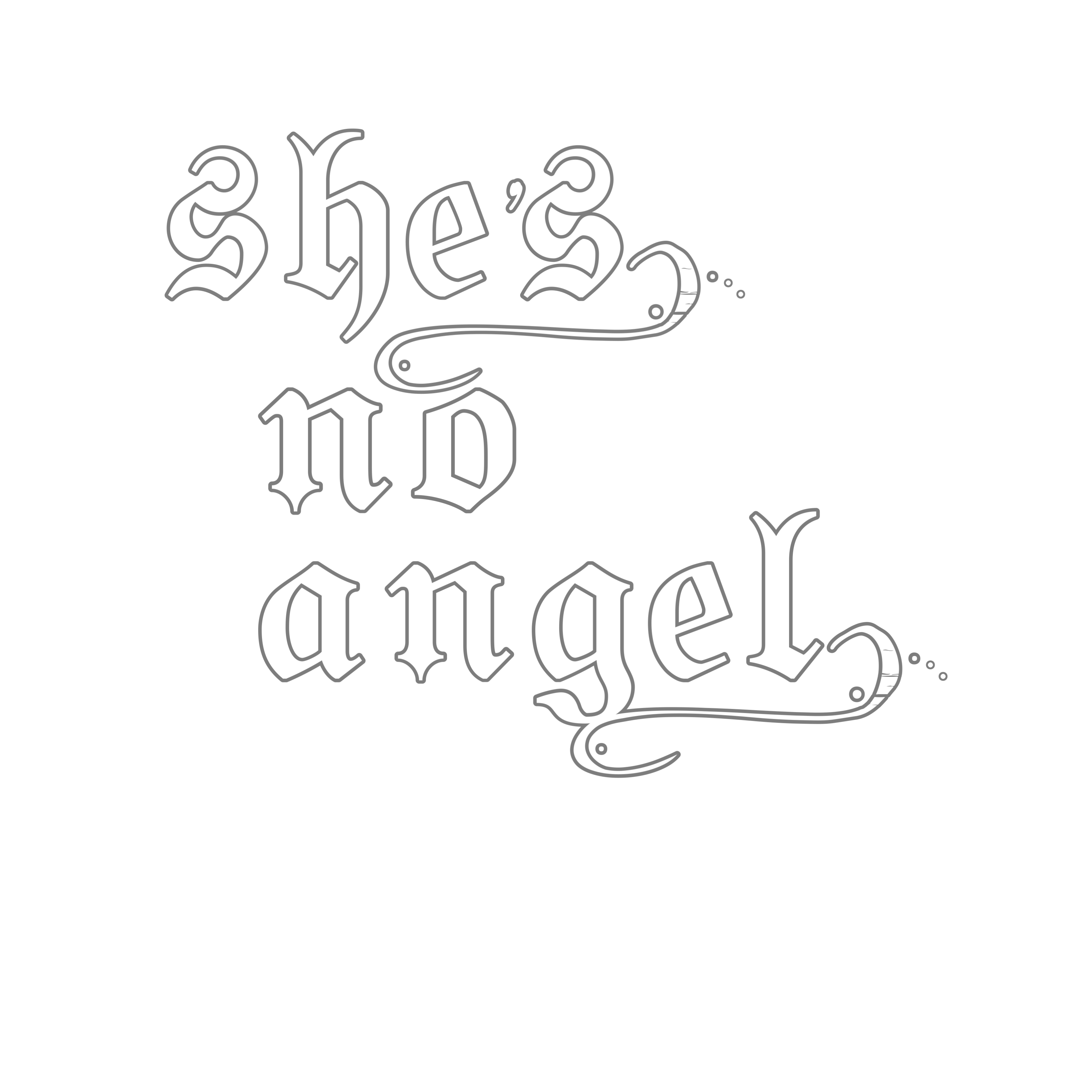 shes no angel shesnoangel text white sticker by cyth3tic
