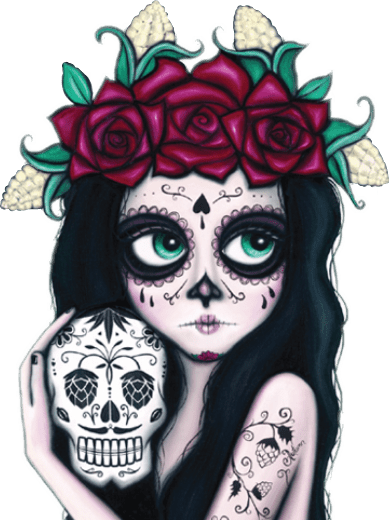 Calavera Catrina Sticker By Valentina Harmon
