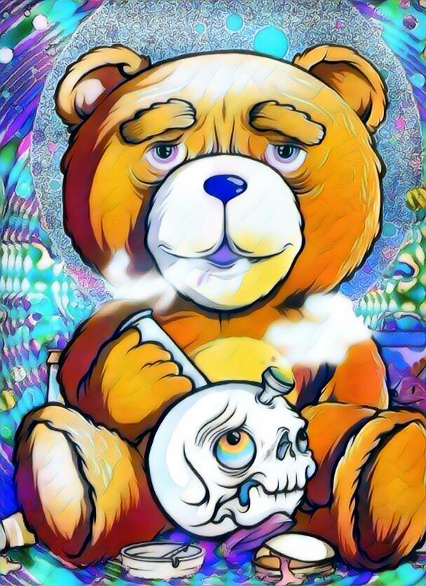 bear teddy teddybear ted high smoke bong weed dope sara...