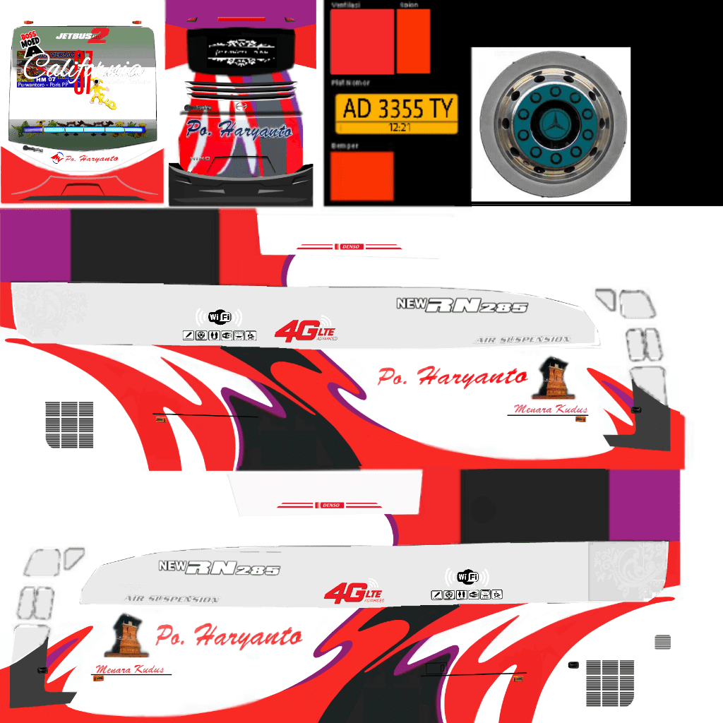 Sticker Bussid High Deck / Bus Simulator Indonesia Sticker Livery Png