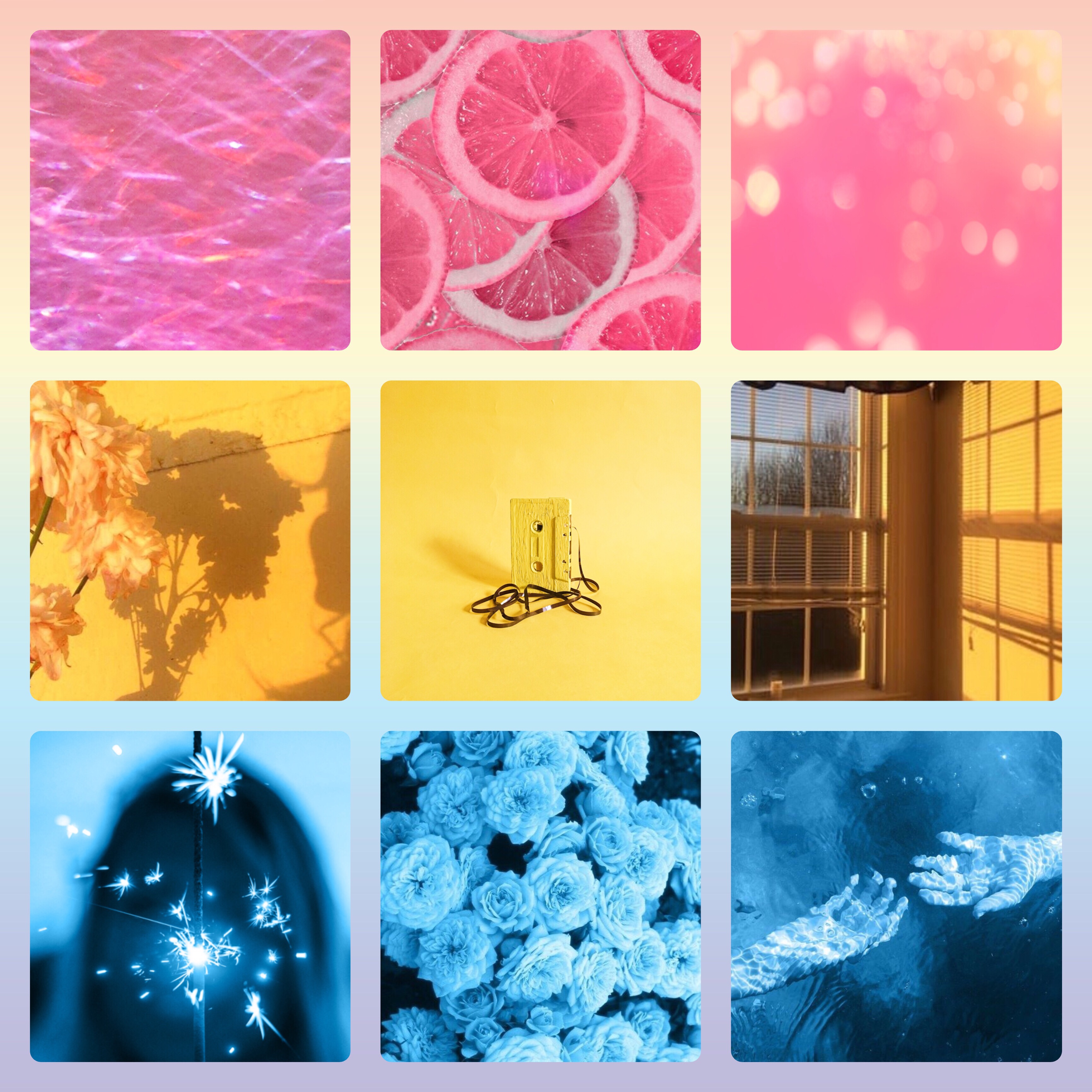 Simple pansexual moodboard/aesthetic 💖💛💙💖💛💙💖💛💙...