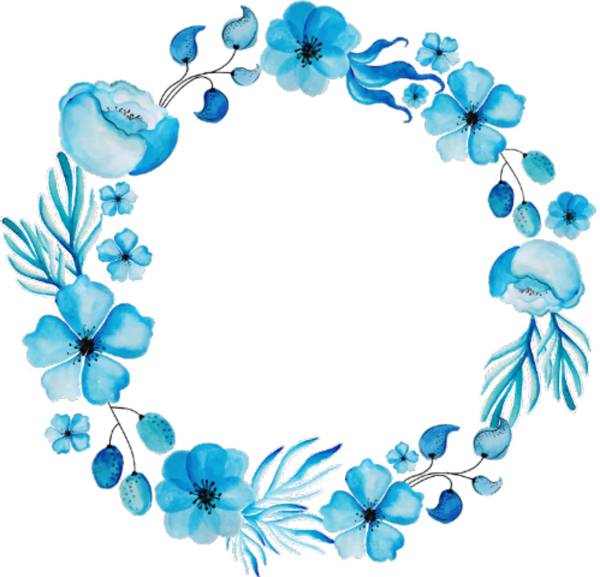 Flower Circle Frame Clip Art