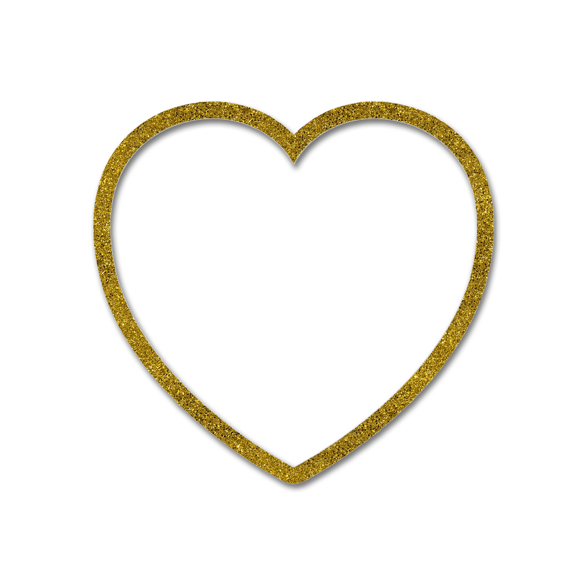 heart glitter gold frame border sticker by 4asno4i
