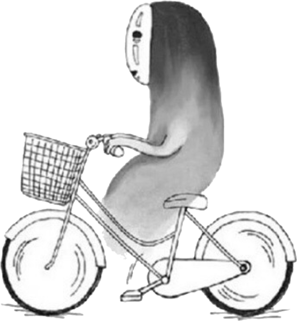 自転車 チャリ チャリンコ カオナシ 千と千尋の神隠し freetoedit sticker by my_color