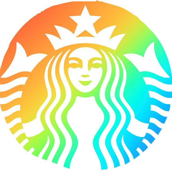 starbucks rainbow freetoedit sticker by moosearegreat