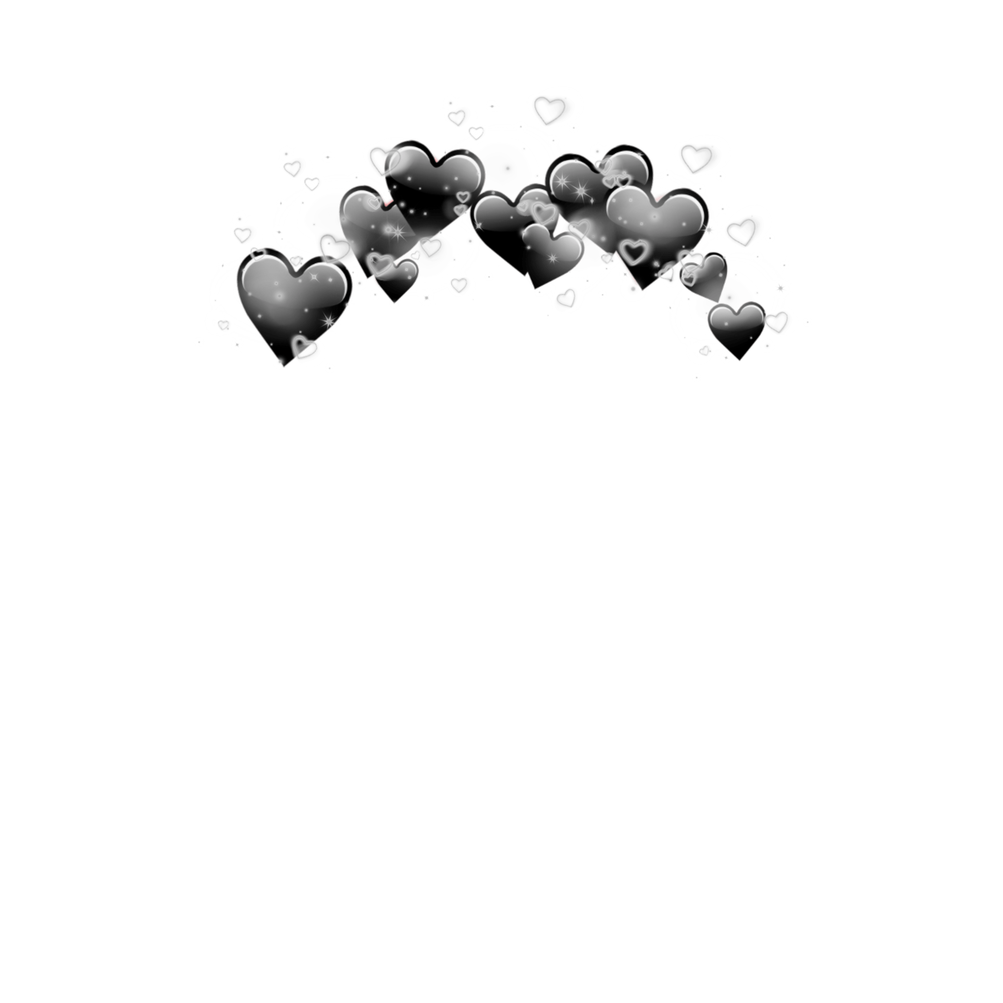 black white emoji hearts shine sticker by satanicbarbie