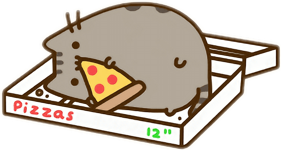 Pusheen eating a slice of...... PIZZA freetoedit scasliceof asliceof