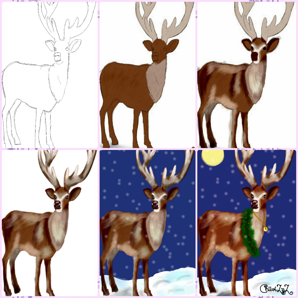 How to draw a Reindeer A VIsual Guide Create + Discover with PicsArt
