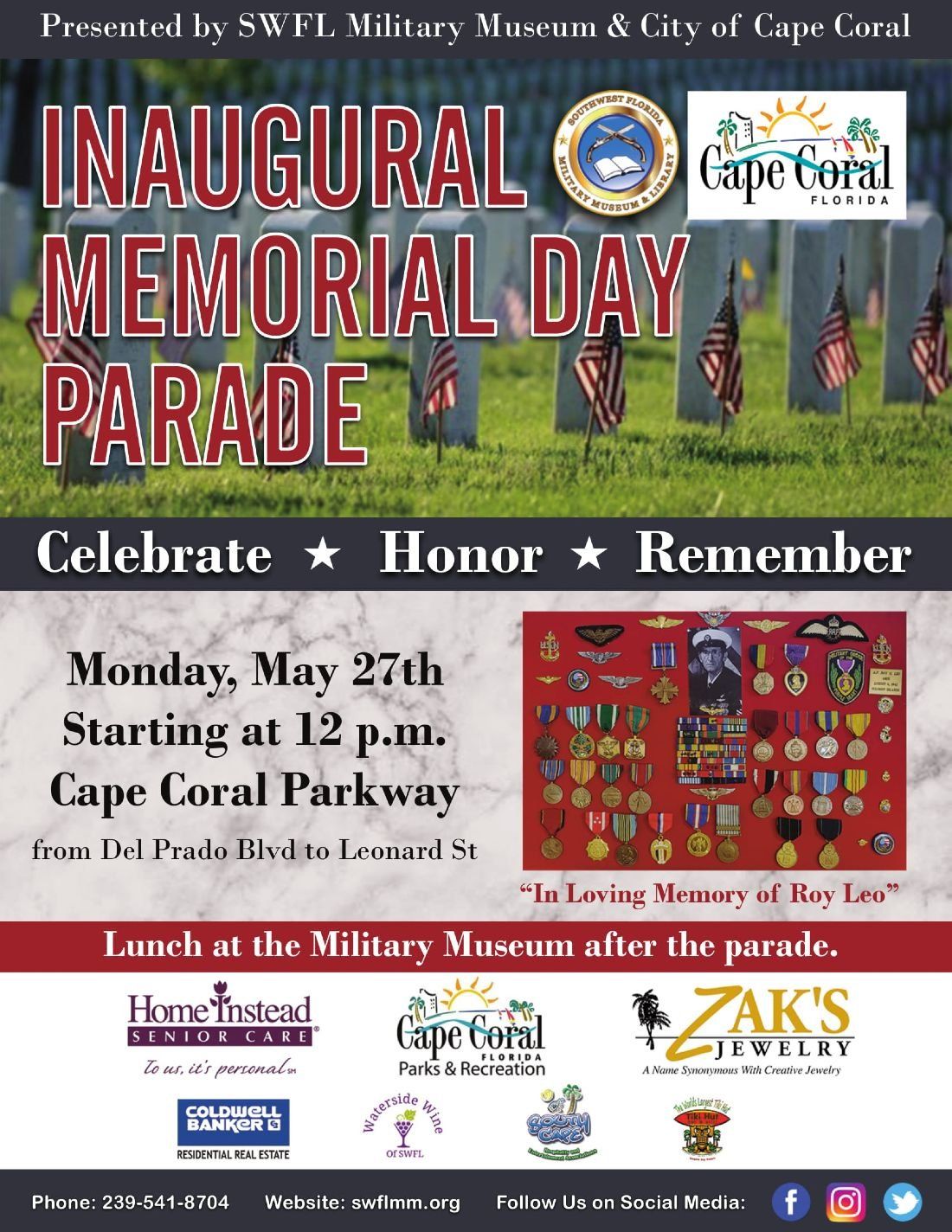 Memorisl Day Events Southwest Florida 2023 Inaugural Memorial Day Parade at SW FL Military Museum & Library, Cape