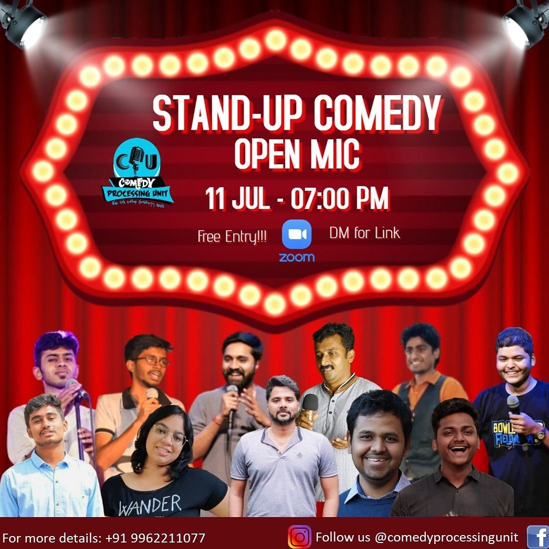 Stand up comedy open mic Free Entry, July 11 2020 Online Event