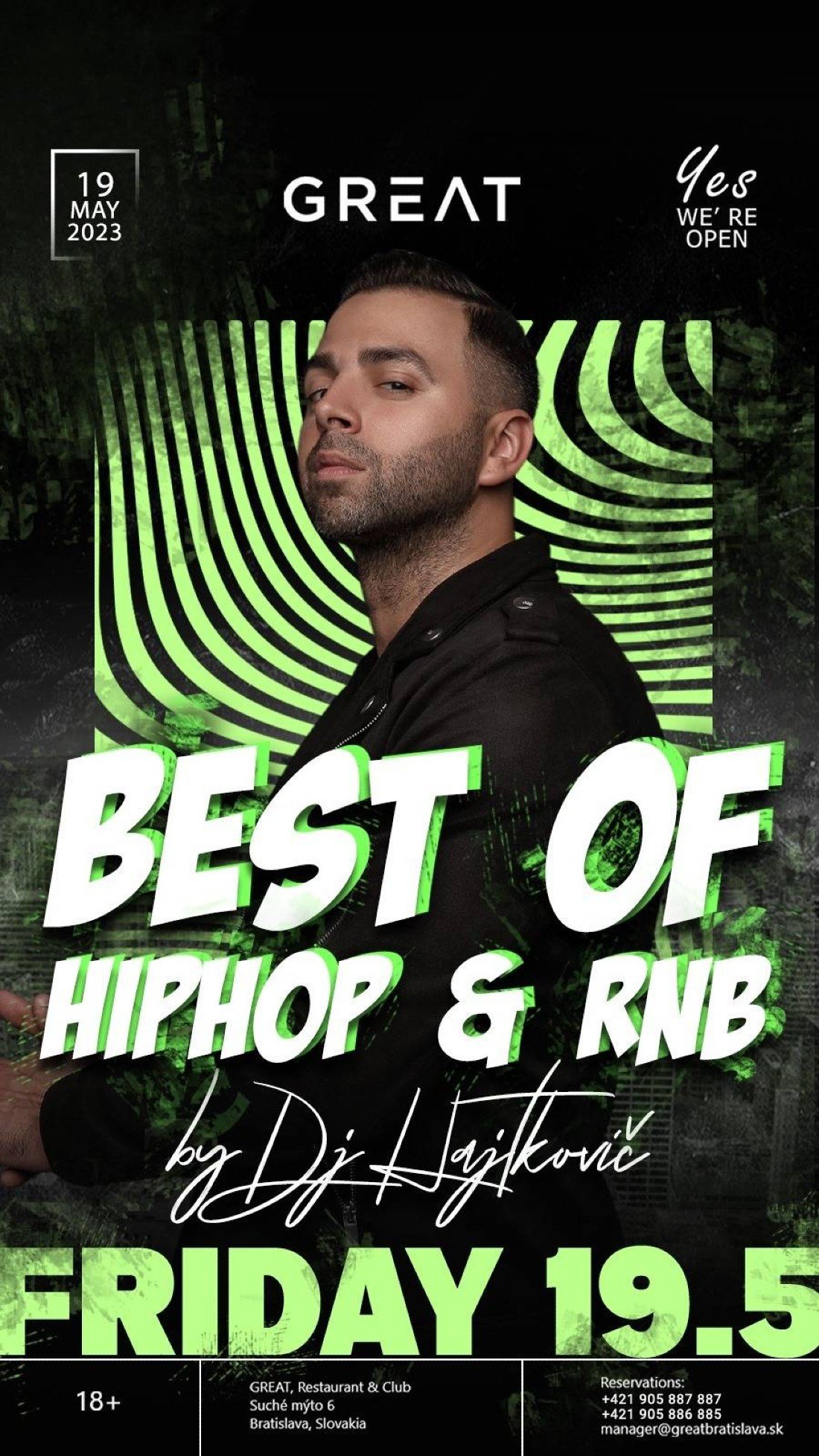 Best of Hip Hop & RnB party, Great Club Bratislava, May 19 2023