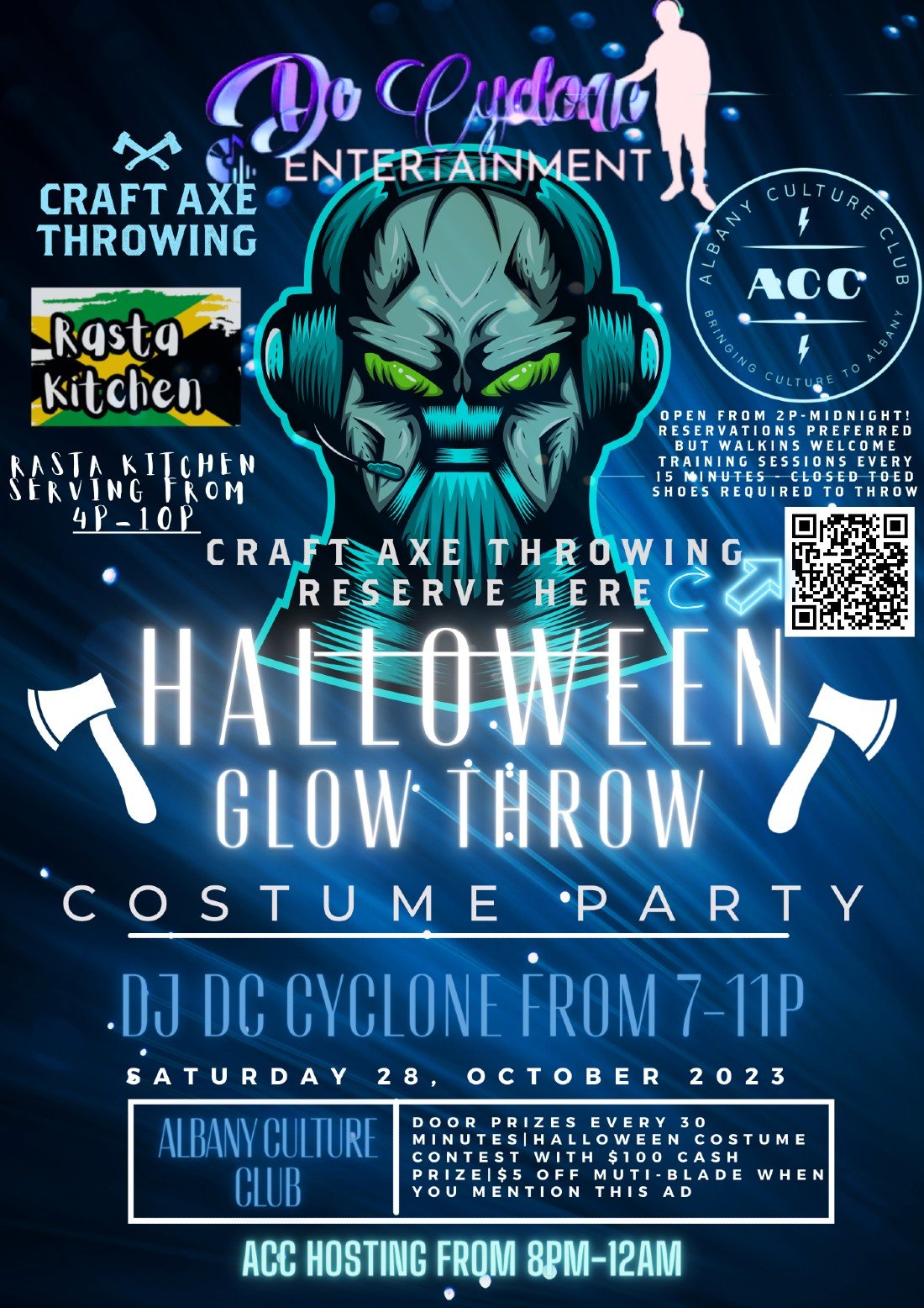 Glow & Throw Halloween Costume Party, Craft Axe Throwing Albany